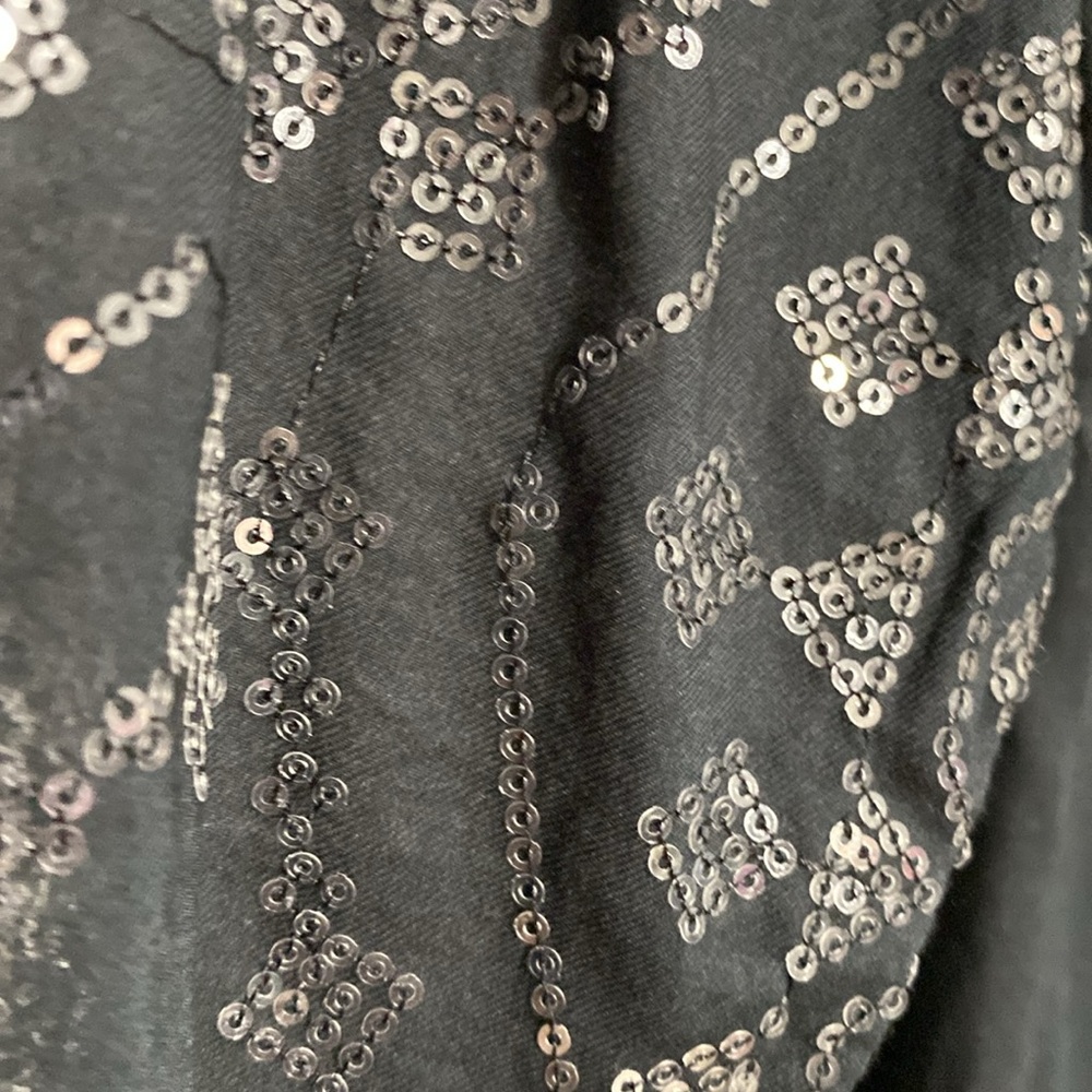 Chicos black Cotton Sequined lightweight boho beach cover Dress tunic top XL - Picture 13 of 16